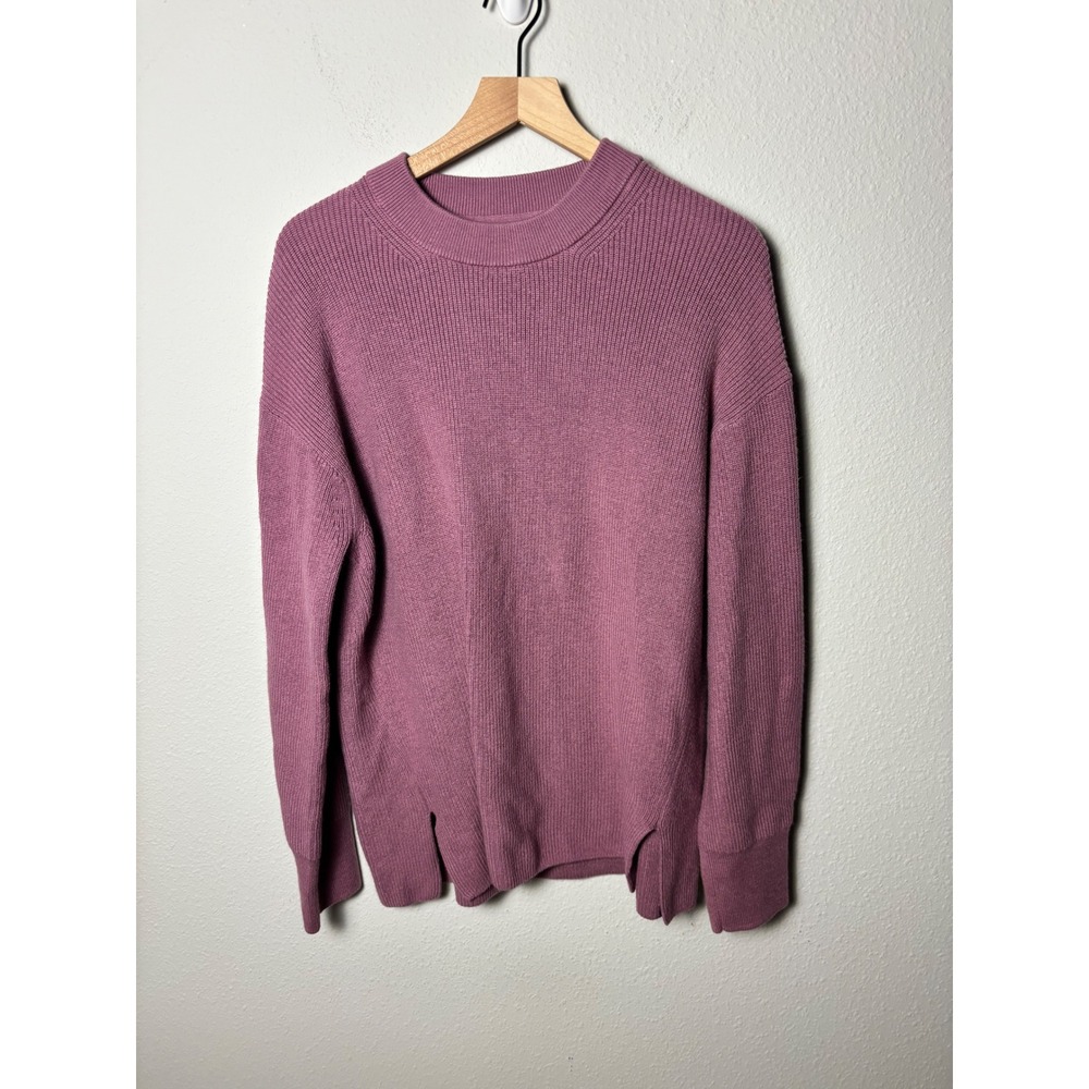 Lululemon Merino Wool-Blend Ribbed Crewneck Sweater Velvet Dust Pink Size 10